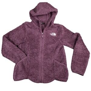 The North Face Girls Purple Suave OSO HiPile Fleece Zip Hoodie Jacket Size S 7/8